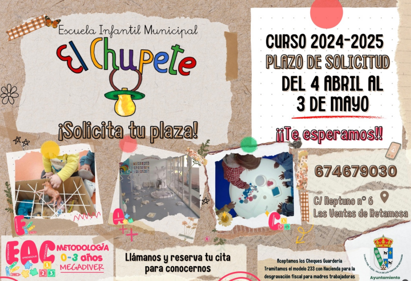 Escuela Infantil Municipal El Chupete, matrícula abierta